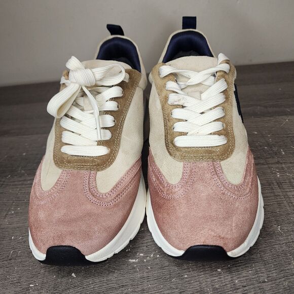 Tory Burch Good Luck Trainer Sneakers Pick Tan Suede Shoes Womens Size 6.5 - Picture 3 of 16